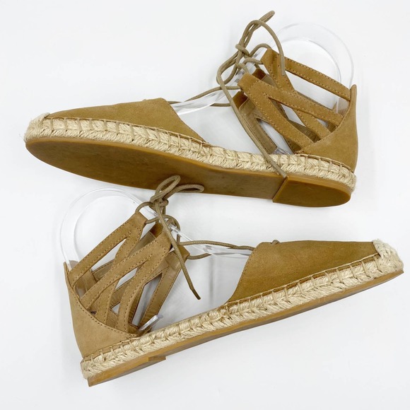 Sage & Simple Nude Tan Lace Up Espadrille Flats 6 Medium - Picture 10 of 10